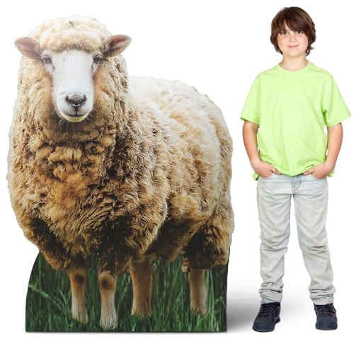 Geelin Pappaufsteller aus Pappe, 122 cm, lebensgroß, für Party-Dekoration | Religiöser Schaf-Hintergrund, Foto-Requisite, Tieraufsteller für Bauernhof-Thema, Geburtstagsparty, Ostern, Krippe, Bibel