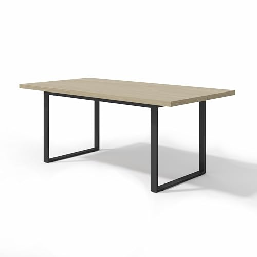 Covigorus Esstisch 160x80 cm – Moderner Holztisch im Industrie-Stil für 6–8 Personen, robuster Metallrahmen, wasserfest & Kratzfest, Stabiler Küchentisch für Esszimmer, Küche & Wohnzimmer