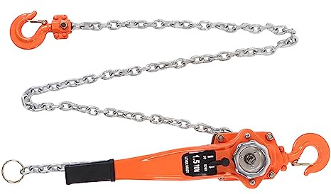 KIMISS Lever Chain Hoist 1.5T Load Capacity - 2.5M Manual Ratchet Chain Puller Hoist for Construction, Transportation, and Heavy Lifting