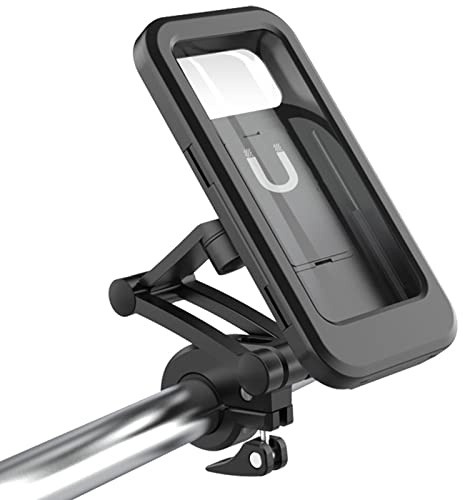 Aramox Porta Cellulare Magnetico per Bici, Supporto per Telefono Moto Resistente all'acqua con Rotazione a 360° per Smartphone Sotto i 6,7 Pollici, Clamp/Holder da Manubrio in ABS con