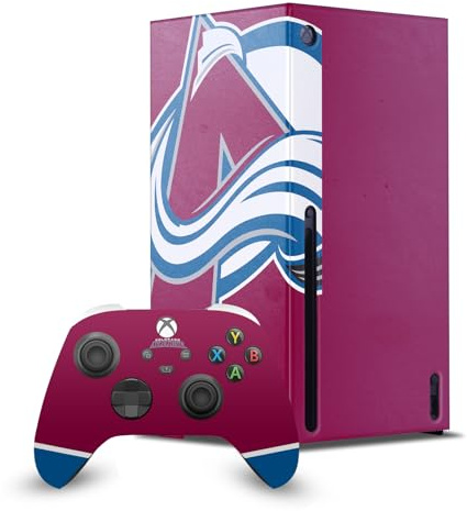 Head Case Designs Officially Licensed NHL Oversized Colorado Avalanche Game Console Wrap and Game Controller Skin Bundle Compatible With Xbox Series X