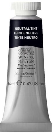 Winsor & Newton Aquarelle Professionnel - Peinture Aquarelle, Haute Luminosité, Résistante à la Lumière, Qualité Archive, Tube de 14 ML, Couleur Teinte Neutre