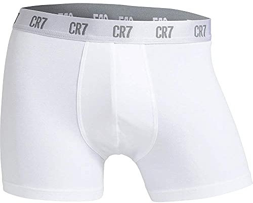 CR7 CRISTIANO RONALDO Herren Enganliegende Boxershorts (3er-Pack), Weiß, L