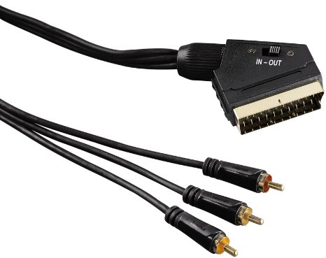 Hama Videokabel mit SCART-Stecker und 3 Cinch-Steckern, 1,5 m