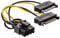 InLine 285118 26628D Stromadapter intern, 2x SATA zu 8pol für PCIe (PCI-Express) Grafikkarten, 0,15m