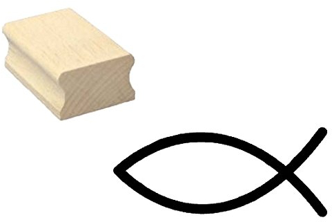 Stempel CHRISTLICHER FISCH - Motivstempel aus Buchenholz