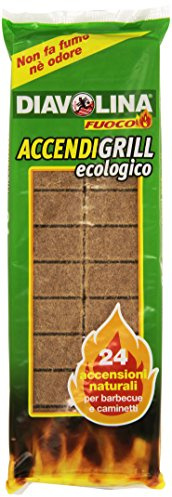 Diavolina – /970, umweltfreundlich, natürlichen Zündung für Grill und Kamin – 4 Packungen mit 24 Tafeln [96 Tabletten]