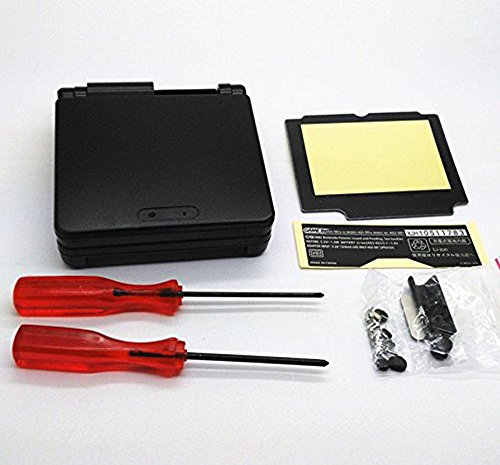 Gehäuse Shell Case Cover + Werkzeug für GBA SP Gameboy Advance SP Repair Teil (schwarz)