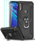 LeYi Cover per Huawei Y6 2019/Y6s (2019)/Honor 8A con [2 Pezzi] Vetro Temperato, Anello di supporto doppio strato rinforzato difesa Bumper TPU Gel Silicone Antiurto Armatura Custodia Nero