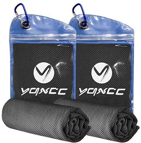 YQXCC 2 Pack Cooling Towels, 120x30 cm, Ice Cool Microfibre Towel for Neck | Soft Breathable Chilly Towel, Ideal for Gym, Yoga, Golf, Running, Camping & Hot Weather