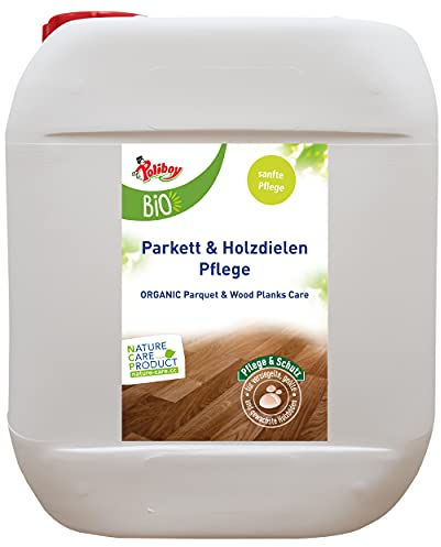 Poliboy Bio Parkett und Holzdielen Pflege - Pflege und Schutz für wertvolle Holzböden - Vegan - 5 Liter - Made in Germany