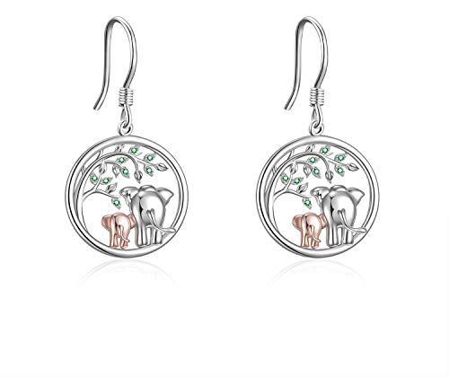 YFN Elefanten Ohrringe Sterling Silber Dangle Elefant Tier Schmuck Geschenk für Frauen Mädchen