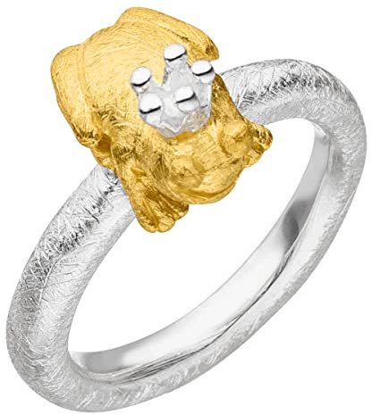 Silber Ring König Frosch Goldschmiedearbeit aus Deutschland (Sterling Silber 925) extravaganter ausgefallener Damenring