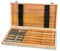EBERTH Set de couteaux à tourner avec coffret en bois, 6 fers à tourner HSS de haute qualité, acier rapide, 6 TLG. Set de ciseaux à bois avec les formes importantes, Ciseaux à bois de haute qualité
