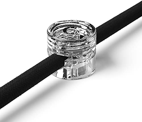 3x Stück - Zweiteilige Affenschaukel für Textilkabel, Aufputz-Kabelhalter für Lampe, Transparent