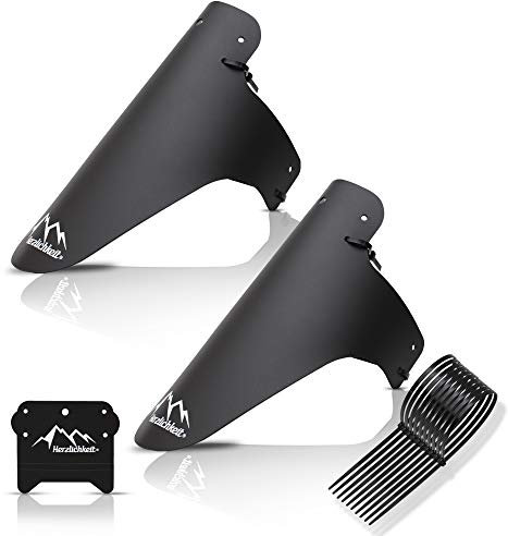 Herzlichkeit Mudguard MTB – Fahrrad Schutzblech als Mud Guard für Schutzbleche Mountainbike, Downhill & Rennrad – Spritzschutz vorne und hinten von 16-27,5-29 Zoll
