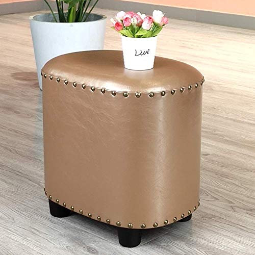 Fußstütze aus Kunstleder Fußstütze Osmanisch, Make-up Kommode Sofa Tee Couchtisch Nieten Hocker Sitzpuff Sitzbank Stuhl-r 40x30x40cm (16x12x16inch)