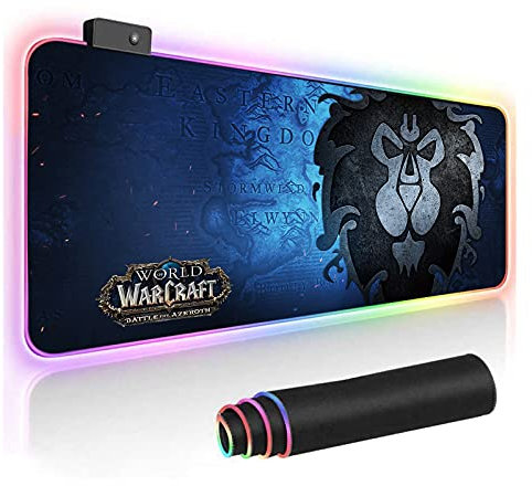 Alliance RGB Soft Gaming Mouse Pad Large Oversized Glowing Led Extended Mousepad Non-Slip Rubber Base Computer Keyboard Pad Mat 31.5X 11.8in
