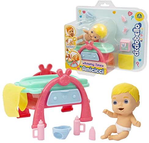 Cicciobello Amicci CC014 Baby mit Spielset und Zubehör, Verschiedene Modelle für Mädchen oder Jungen, Spielzeug für Kinder ab 3 Jahren
