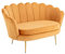 Vente-unique - 2-Sitzer-Sofa, Muschel, Velours, Senfgelb, Dandelion