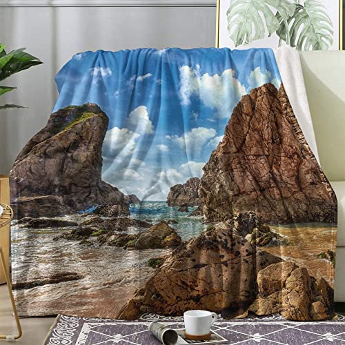 Naturlandschaft Kuscheldecke 220x240 cm - XXL- Landschaft Decke, Weich und Warm Winterdecken, für Sofa Couch Wohnzimmer, Flanell Couchdecke, Antistatisch Wohndecke für Kinder Erwachsene