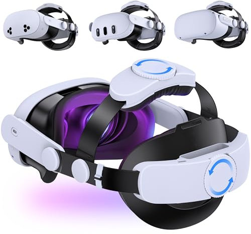 Kawaye Kopfband, kompatibel mit Meta Quest 2, Doppelknopf, verstellbar, bequem, Kopfband für Oculus Quest 2, verbesserte Unterstützung und Komfort, Kopfgurt-Zubehör, Ersatz für Elite Gurt, MQ2000