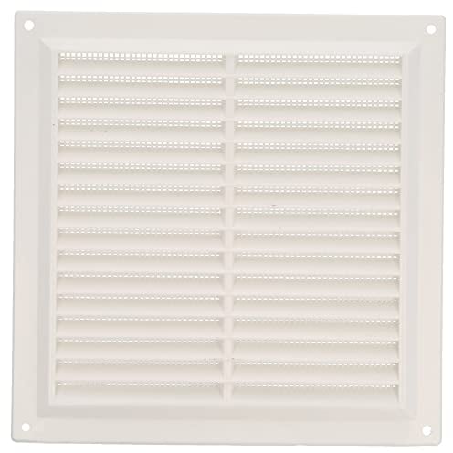 Amig - Rejilla cuadrada de plástico con mosquitera- Rejillas de ventilación para salida de aire - Adecuado para techo de cocina y baño - Medidas: 200 x 200 MM - Color: Blanco