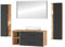 Planetmöbel Badmöbelset Waschtischunterschrank LUX 120 cm Gold Eiche/Anthrazit OHNE Waschbecken mit 2X Seitenschrank Gold Eiche/Anthrazit