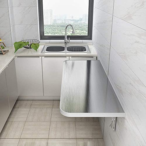 Klapptisch Klappbarer Küchen-Esstisch 304 Edelstahl Wandmontierter Klapp-Esstisch Hochtemperaturbeständig/Größe 11