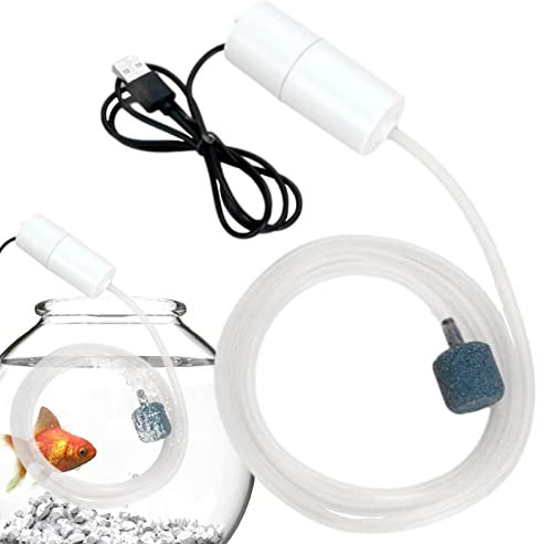 Kasmole Pompa 'Acqua - Pompa 'Acqua con Movimento in Rame elettrica con Rilascio 'Aria Stabile,Pompa per Pesci da 5 V Ricarica Ossigenatore da Pesca USB Soddisfa la Domanda