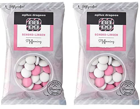 agilus dragees | Schokolinsen | mit Pfefferminzöl | Kern aus Zartbitterschokolade | 400g