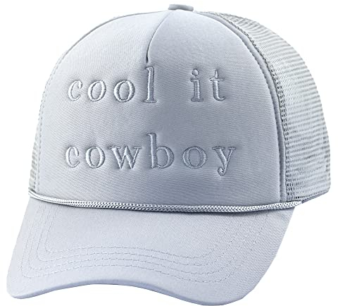 Newbachton Baseballkappe mit Smiley-Gesichtsdruck, Trucker-Mesh-Mütze, bestickt, Snapback-Mütze, GRAU, Einheitsgröße