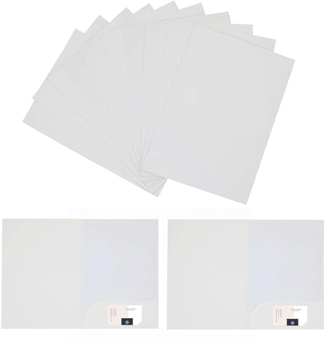 Präsentationsmappe a4 aus 350g/m² Kraftpapier Dokumentenmappe a4 Mappe mit Taschen Papier Urkundenmappe Sammelmappe fur Buro Konferenz Business, 310 x 220mm (12, Weiß)