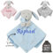 KDO MAGIC Doudou personnalisé avec prénom - Peluche Lapin Fille, garçon Personnalisable - Cadeau de Naissance, Anniversaire, baptême, bébé, Enfant (Bleu)