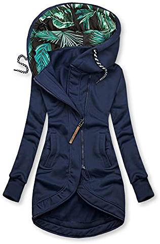 Manteau Femme Hiver Coupe Vent Femme Mi-Long Couleur Unie Manches Longues épais Pull Hoodie Femme Sweat A Capuche Femme Fermeture éclair Poche Manteau Ajusté Boutons Veste Polaire Femme Blouson Femme