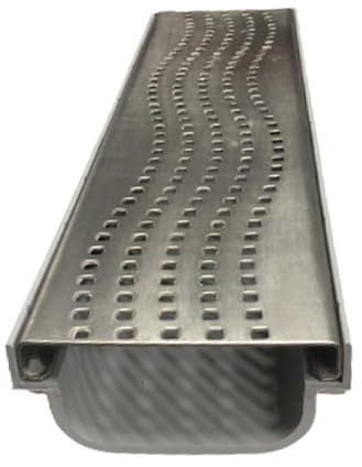 Kit Canal de Evacuación Desague de Agua Baja Cota y Rejilla - 500x130x70 mm - Adequa (Rejilla Acero Inox)