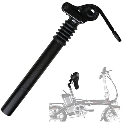 TLMQYXZE Sattelstütze,27.2/25,4/31,8/28,6 Mm Federsattelstütze E-Bike-Sattelstützen Stoßdämpfer Fahrrad-Sattelstütze Mit Klappbarer Aluminiumlegierung Für E-Bike-Faltrad (Color : Black 25.4 * 300mm)