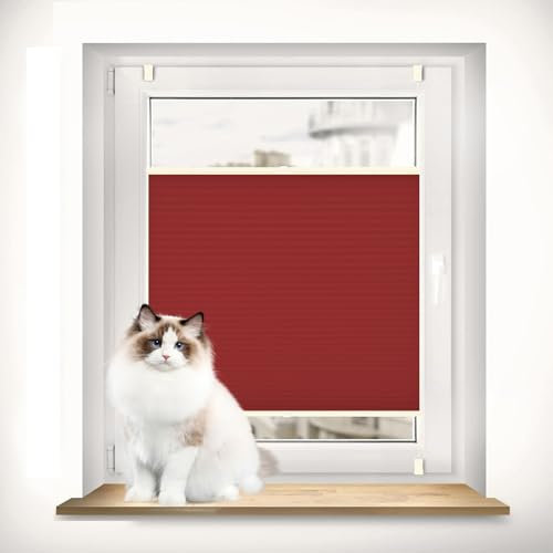 Persianas Horizontales de Interior 45 x 70 cm Protección Solar Translúcida Persiana de Aluminio Decoración De Muebles del Hogar para Salón, Cocina, Rojo