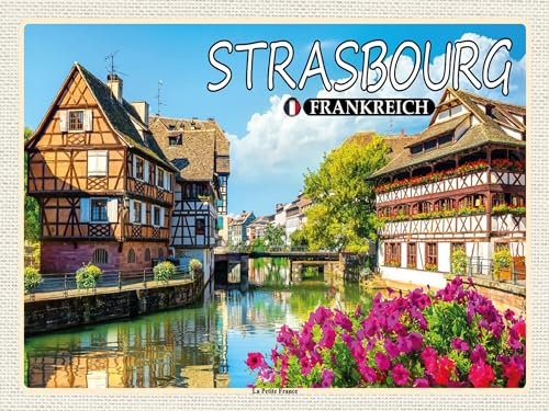 Ontrada Blechschild 30x40cm gewölbt Strasbourg Frankreich La Petite France Schild