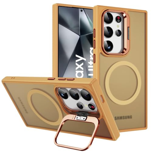 CoolGadget Magnetische Handyhülle für Samsung Galaxy S24 Ultra Orange | Magnetisches Slim Case, kabelloses Laden, Soft Grip Oberfläche, kratzfest, federleicht
