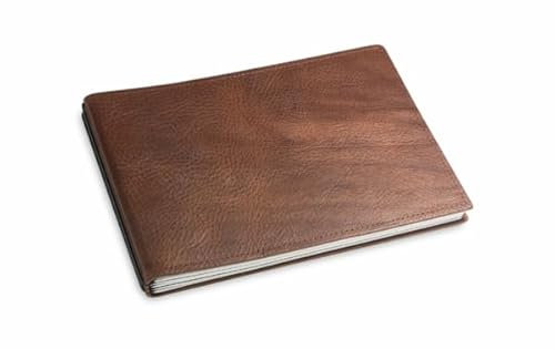 X17-A5+ Querformat Terminplaner/Organizer 2024-2025 | 18-Monats-Kalender | braun kastanie, aus Leder. Nachfüllbar. Hefte: Wochenkalender Classic+2 Hefte (blanko, gepunktet), Made in Germany.