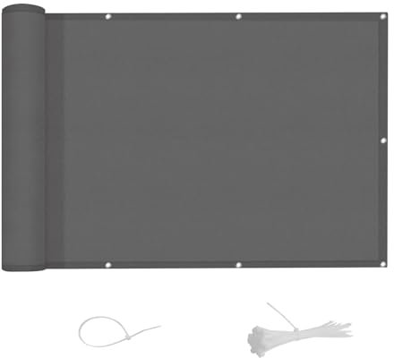 LOVE STORY Balkon Sichtschutz 85x600m,PES Balkonabdeckung Balkonbespannung Balkonumspannungen Balkonverkleidung,UV-Schutz Wind und Wetterfest mit Kabelbindern für Balkongeländer,Dunkelanthrazit