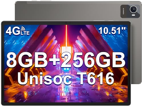 jumper Tablet Touch 10.51 Pollici, 8GB RAM 256GB ROM, Octa-Core T616 Android 12, Double SIM, 1920x1200 IPS FHD, 4G LTE, 5G/ 2.4G WIFI, BT5, 4 Altavoces, Fotocamer 13MP, Batteria 7000 mAh