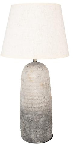 Clayre & Eef Tischlampe Ø 35x70 cm Grau Terrakotta Schreibtischlampe