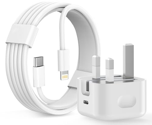 iPhone Charger, Apple Fast Charging USB C Fast Charger Plug with Lightning Cable USB C Power Adapter Compatible with iPhone 14/13/12/11 Pro/Pro Max/XS and More【MFi Certified】UK Power Adapter