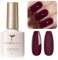 TOMICCA Burgundy Deep Red Gel Nail Polish, Soak Off UV LED Dark Red Wine Gel Nail Varnish Nail Art Manicure Salon DIY, 8ML