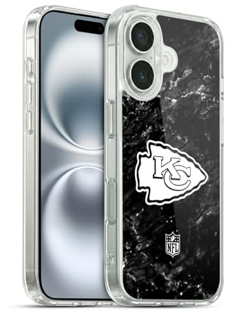 Head Case Designs Offizielle NFL Marmor Kansas City Chiefs Artwork Gelhülle [Militärischer Schutzgrad] Kompatibel Mit Apple iPhone 16 Und Kompatibel Mit MagSafe