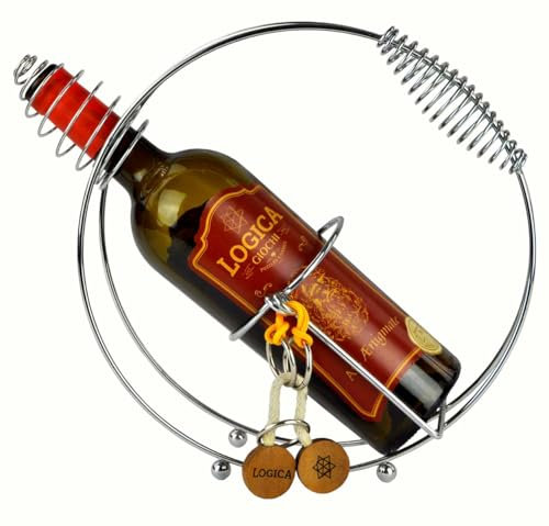 Logica Puzzles art. Not for Alcoholics Metal – Metal Bottle Holder – Difficulty 4/6 Extreme – Leonardo da Vinci Collection
