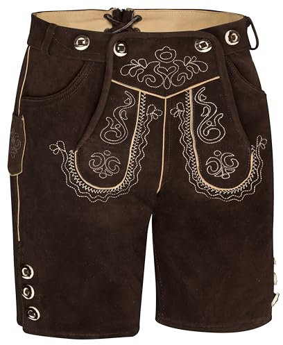 TR Martha Premium Lederhose für Herren (56, Dunkelbraun)