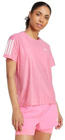 adidas Damen Own The Run Base Tee, Lucid Pink/White, XS